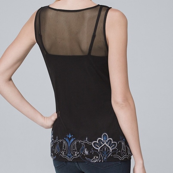 WHBM Embroidered Mesh Tank - Picture 2 of 6